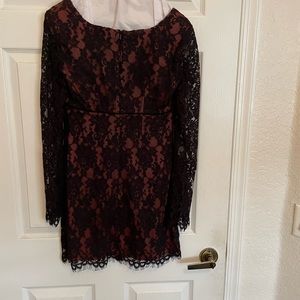 Black lace mini dress